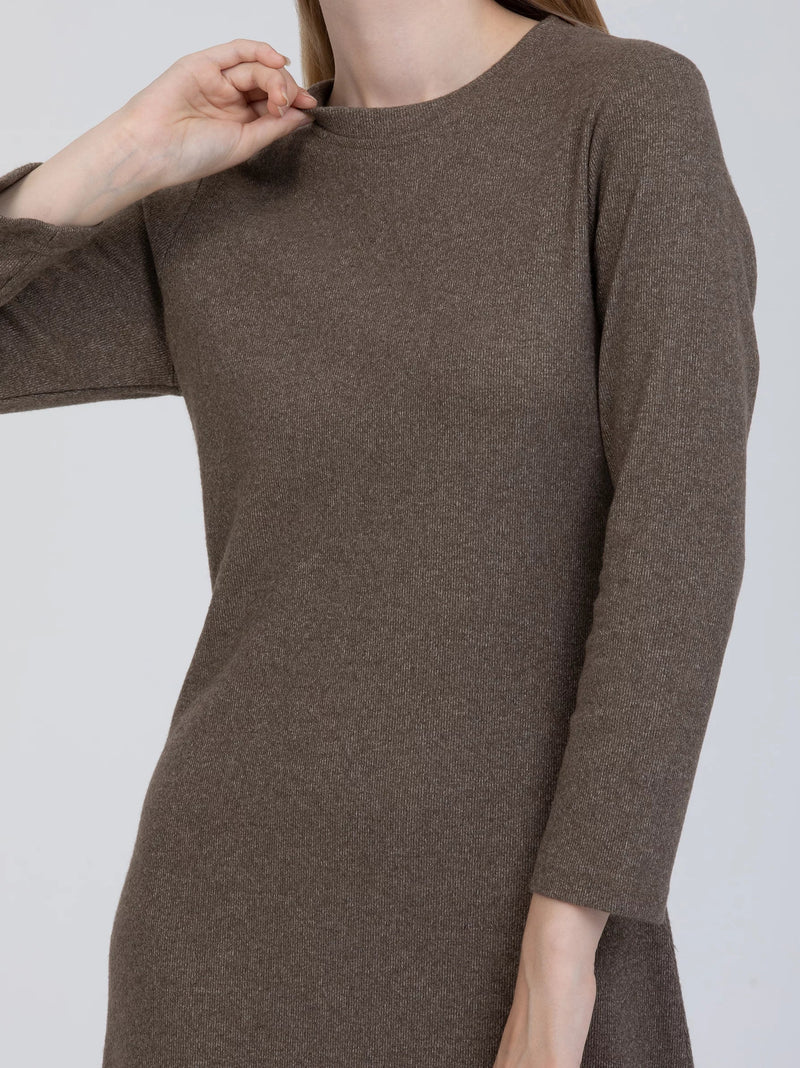 Knit Faded Brown Midi Dress