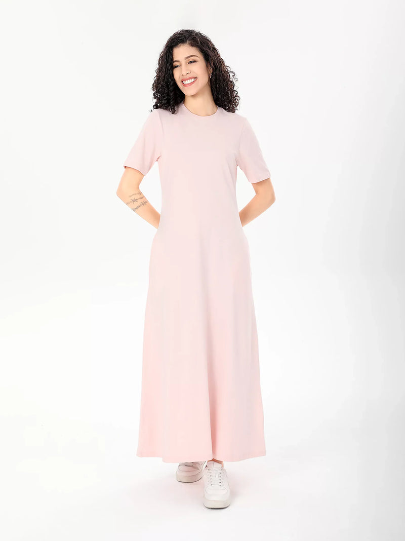 Pink Jersey Maxi Dress