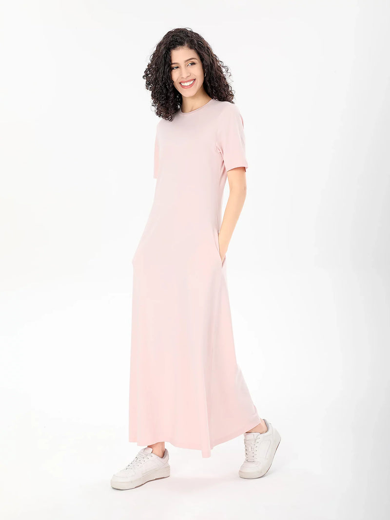 Pink Jersey Maxi Dress